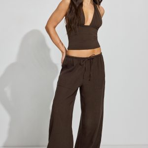 Millie Linen Pull-On Pants
